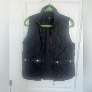 J.Crew quilted down puffer vest - black - size small